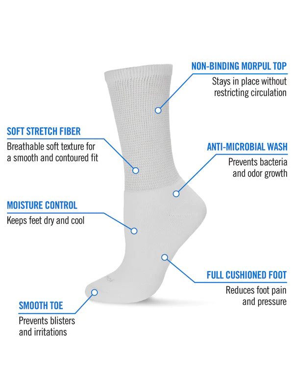 Diabetic Full Cushion Crew Sock- 2 Pair