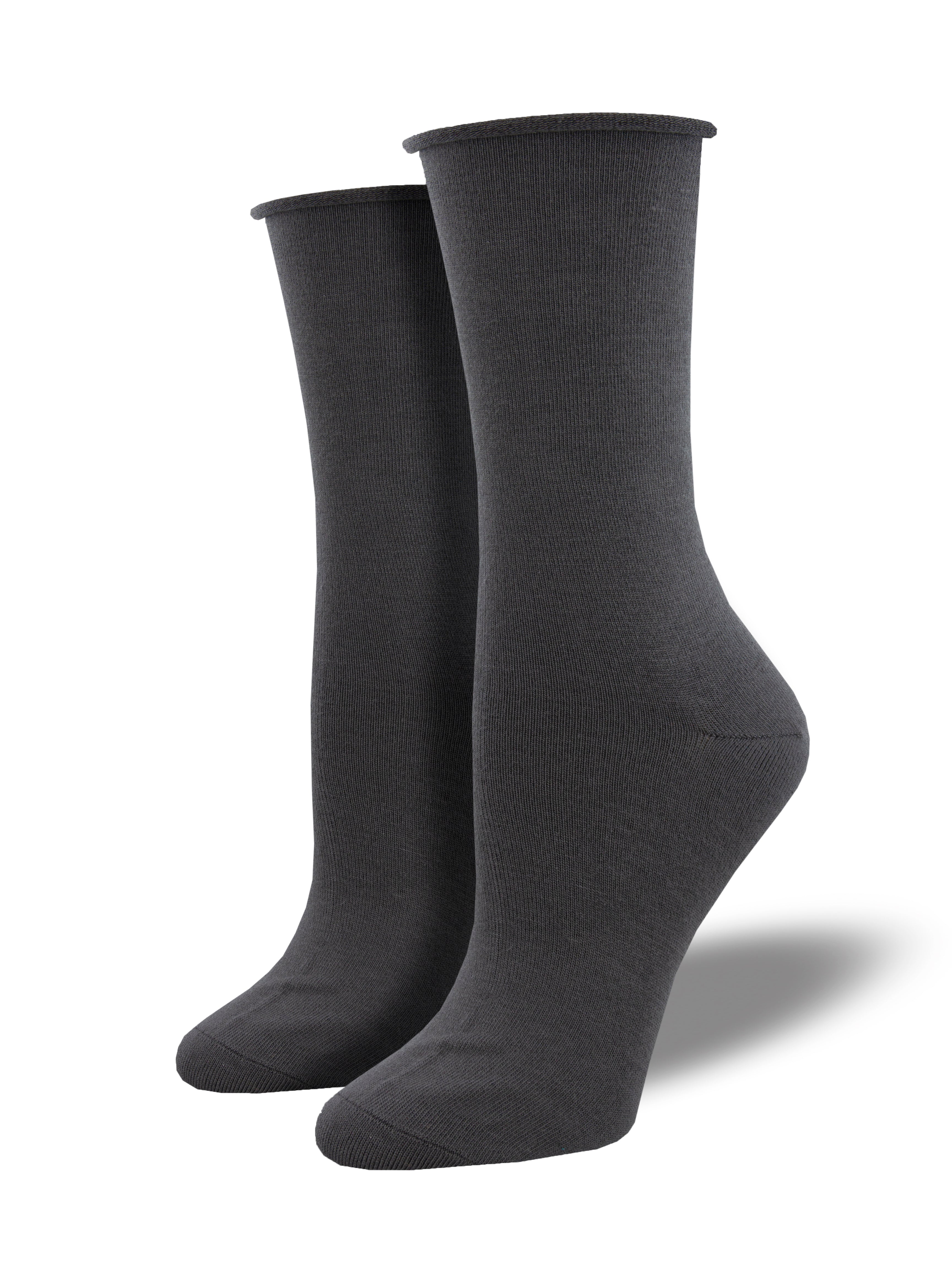 Women's Bamboo "Solid" Roll Top Socks