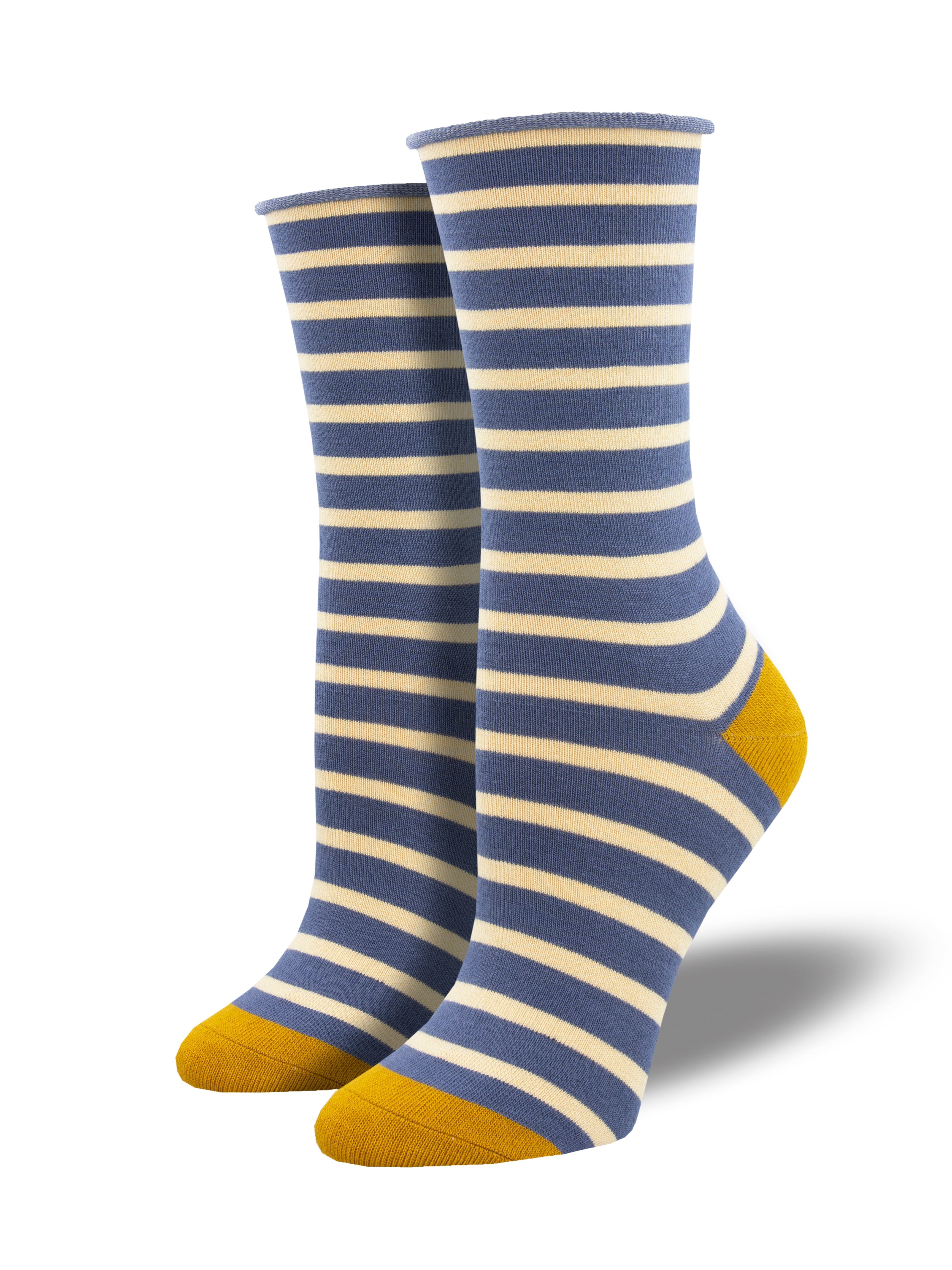 Women's Bamboo "Sailor Stripe" Roll Top Socks