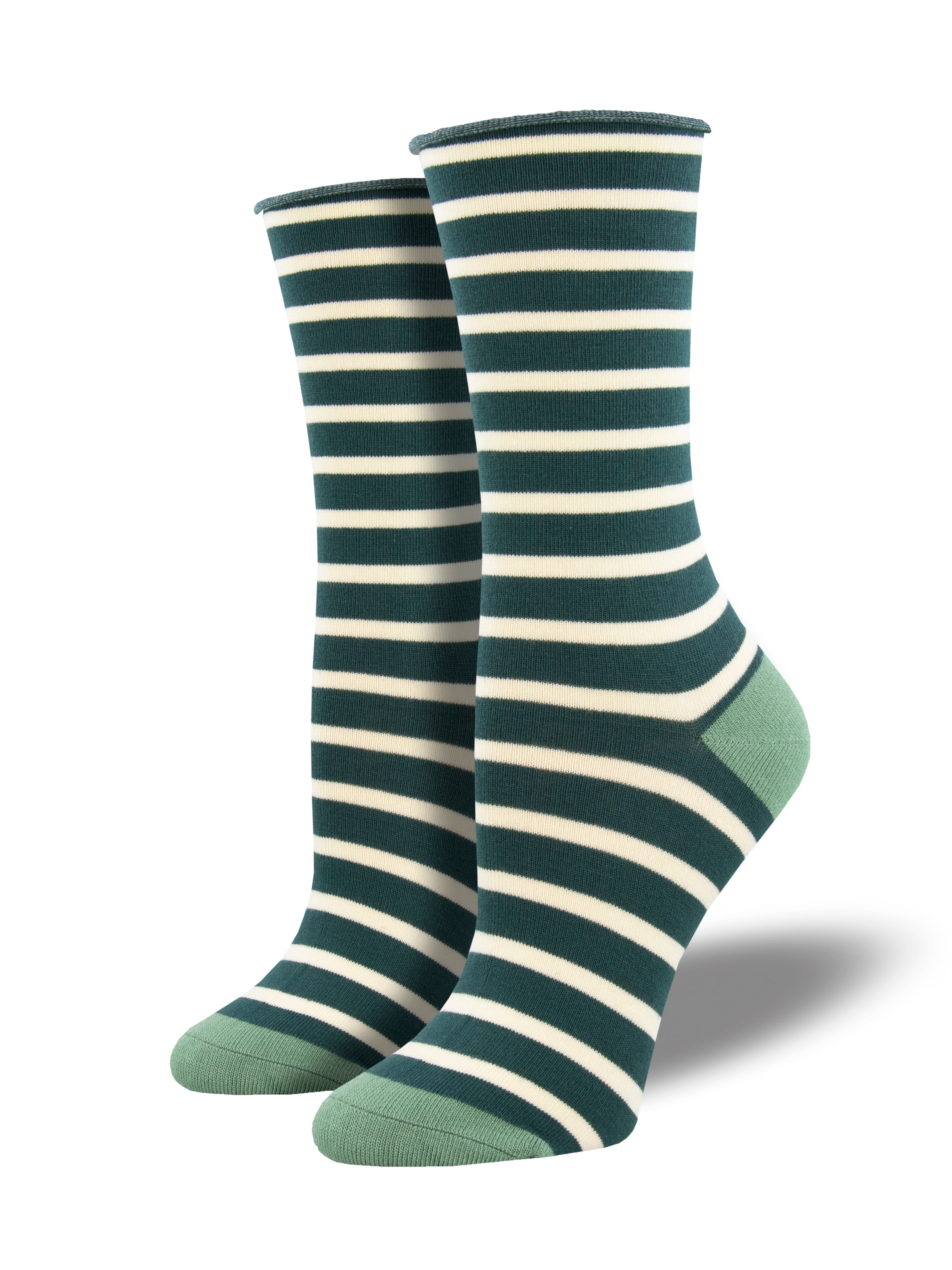 Women's Bamboo "Sailor Stripe" Roll Top Socks