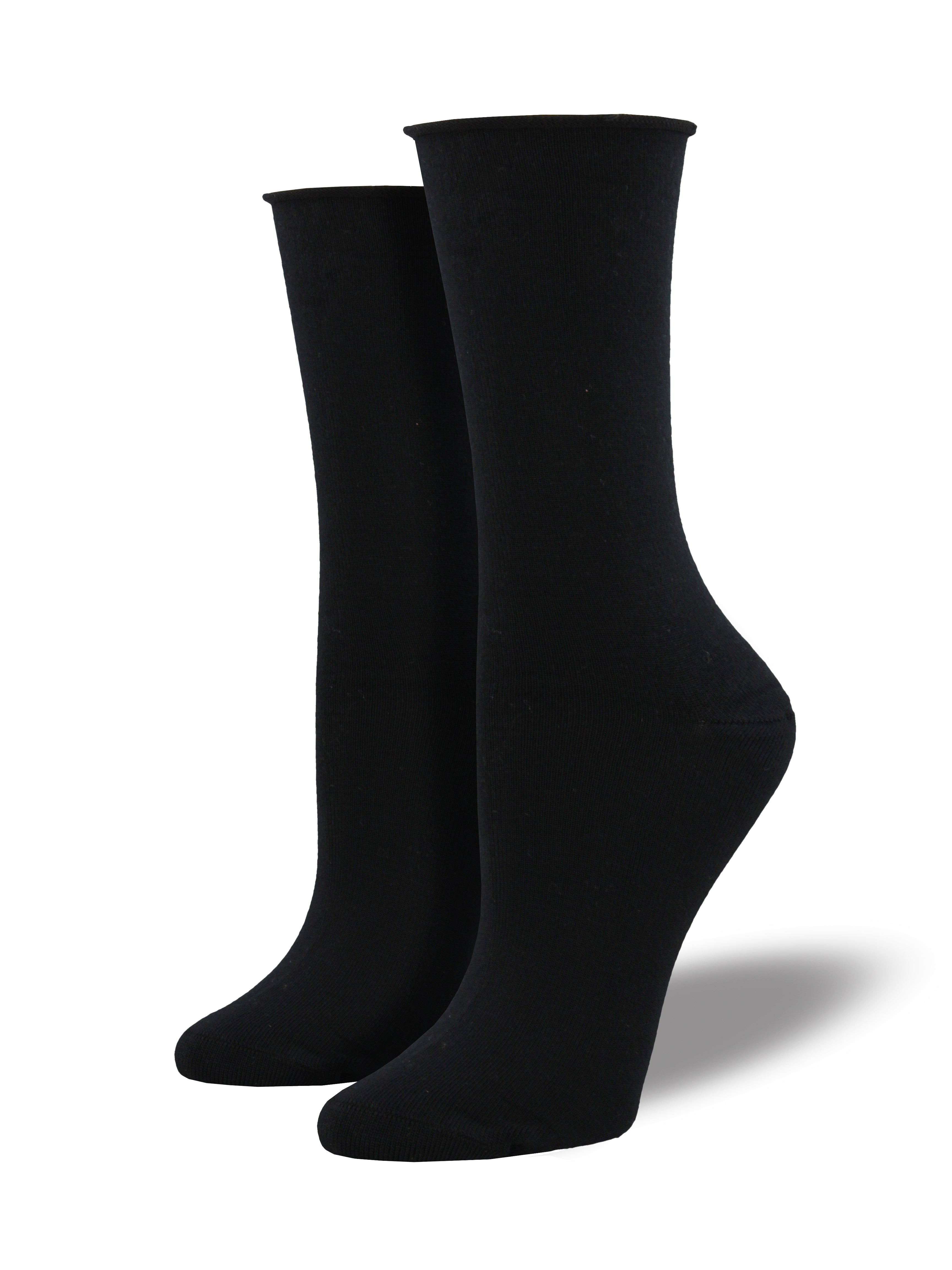 Women's Bamboo "Solid" Roll Top Socks