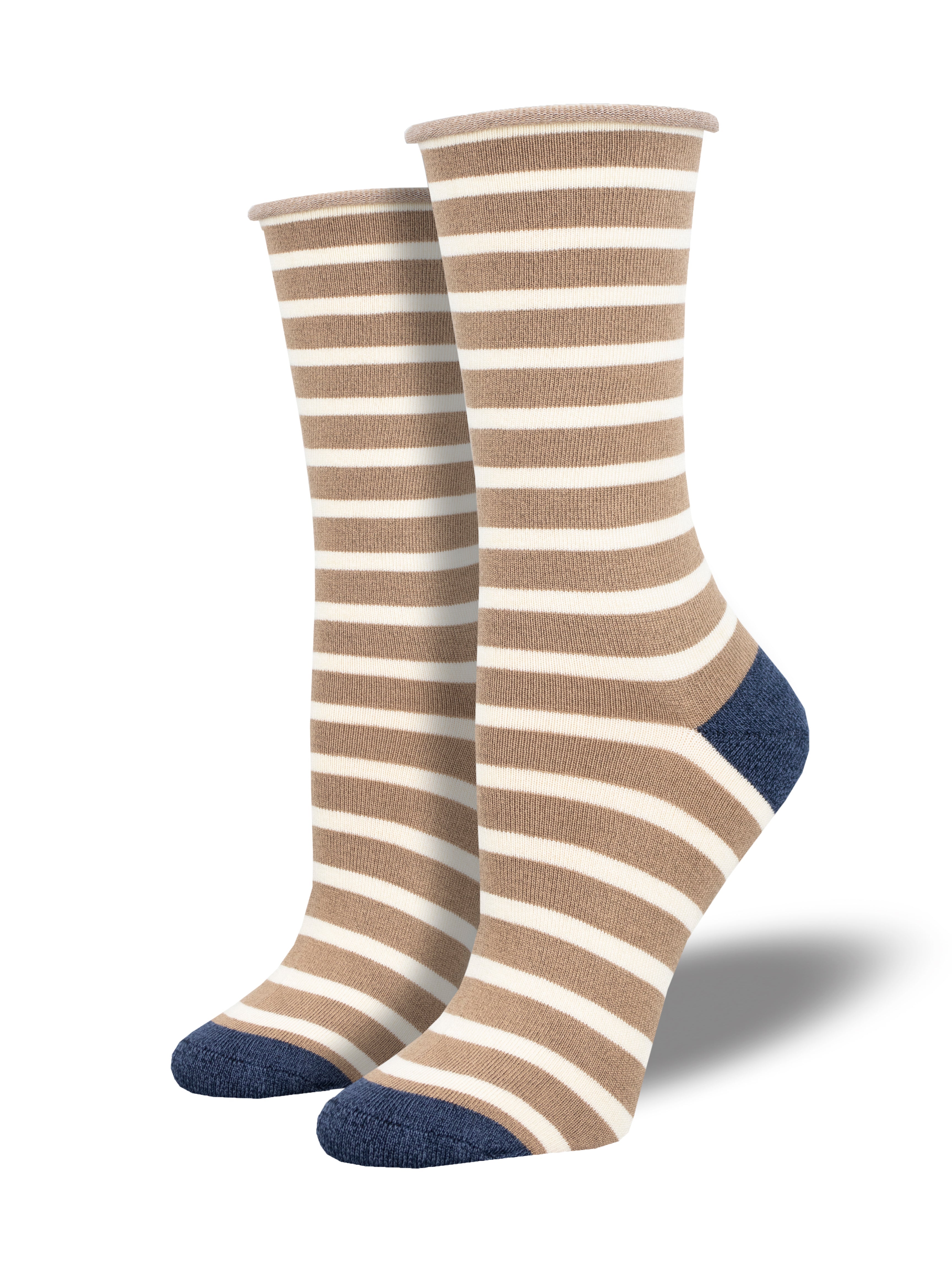 Women's Bamboo "Sailor Stripe" Roll Top Socks