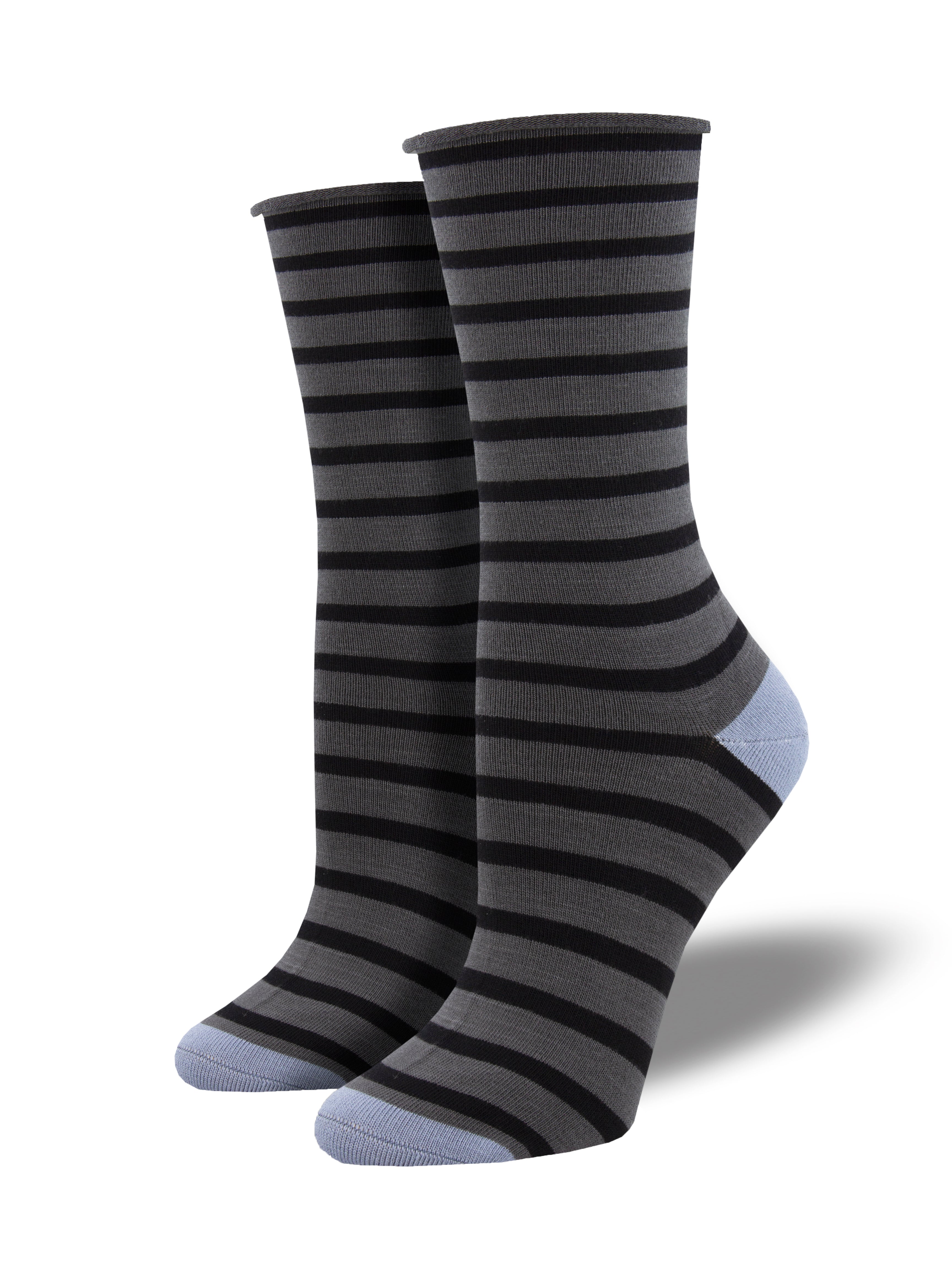 Women's Bamboo "Sailor Stripe" Roll Top Socks