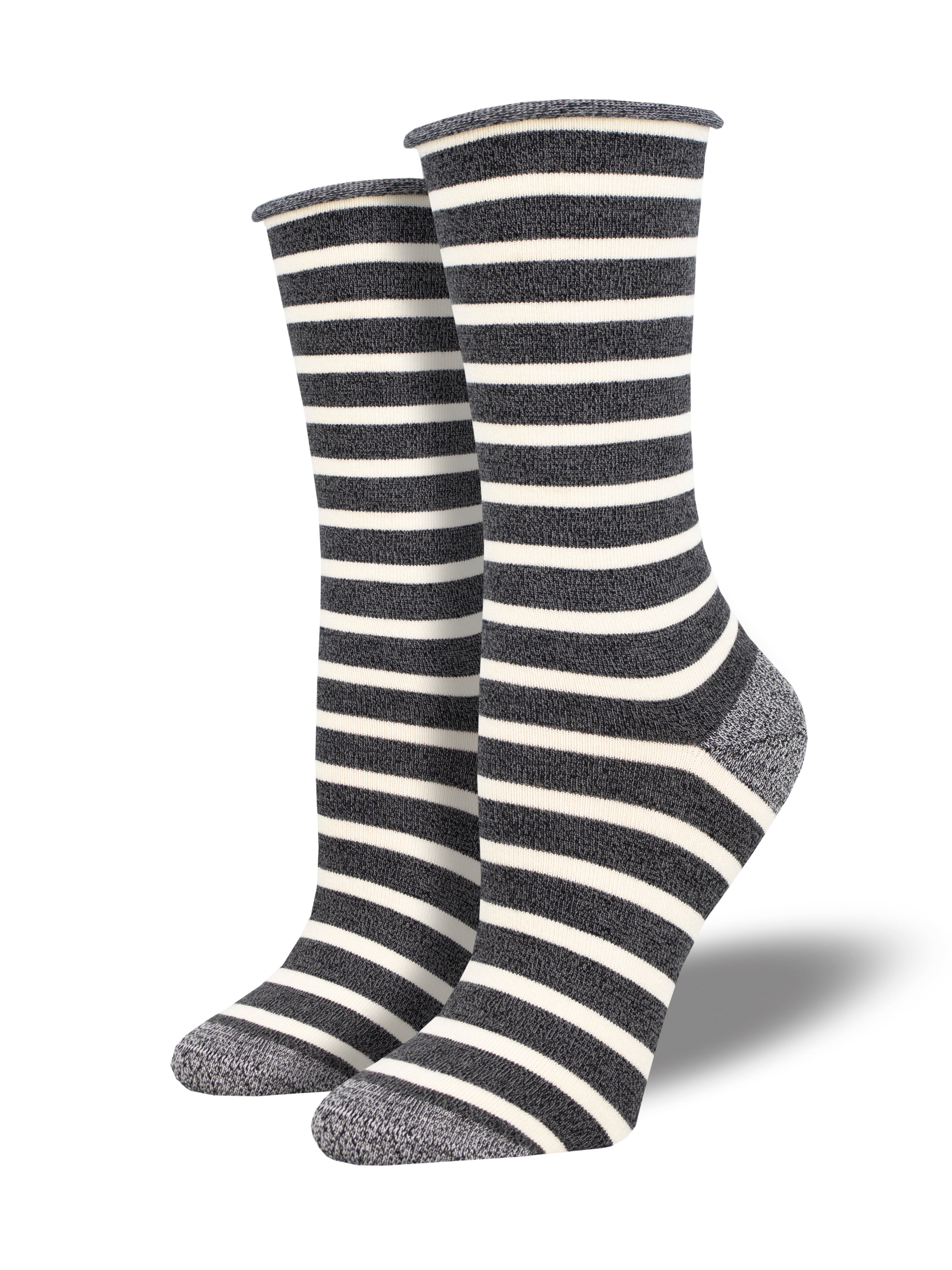 Women's Bamboo "Sailor Stripe" Roll Top Socks