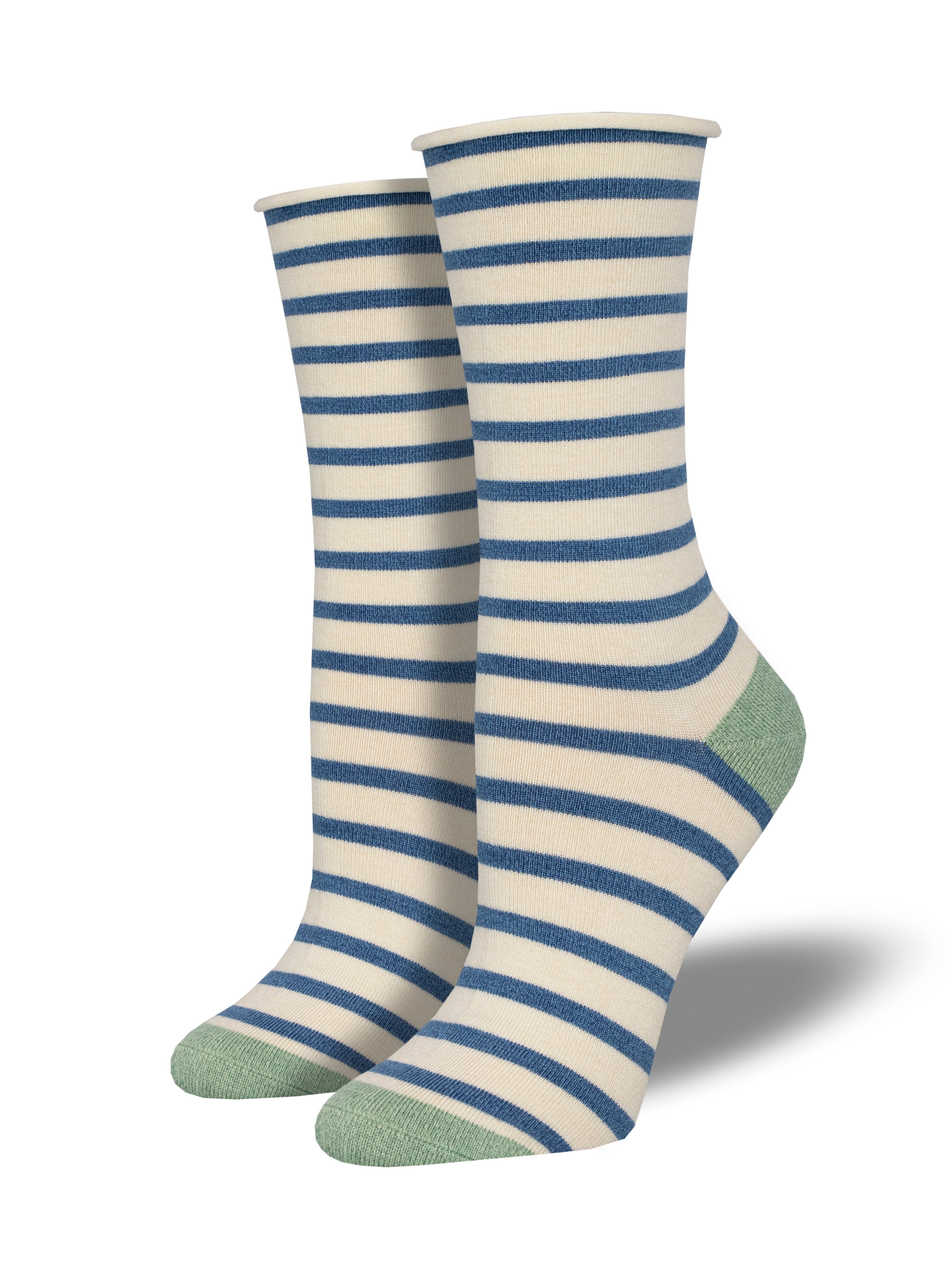 Women's Bamboo "Sailor Stripe" Roll Top Socks