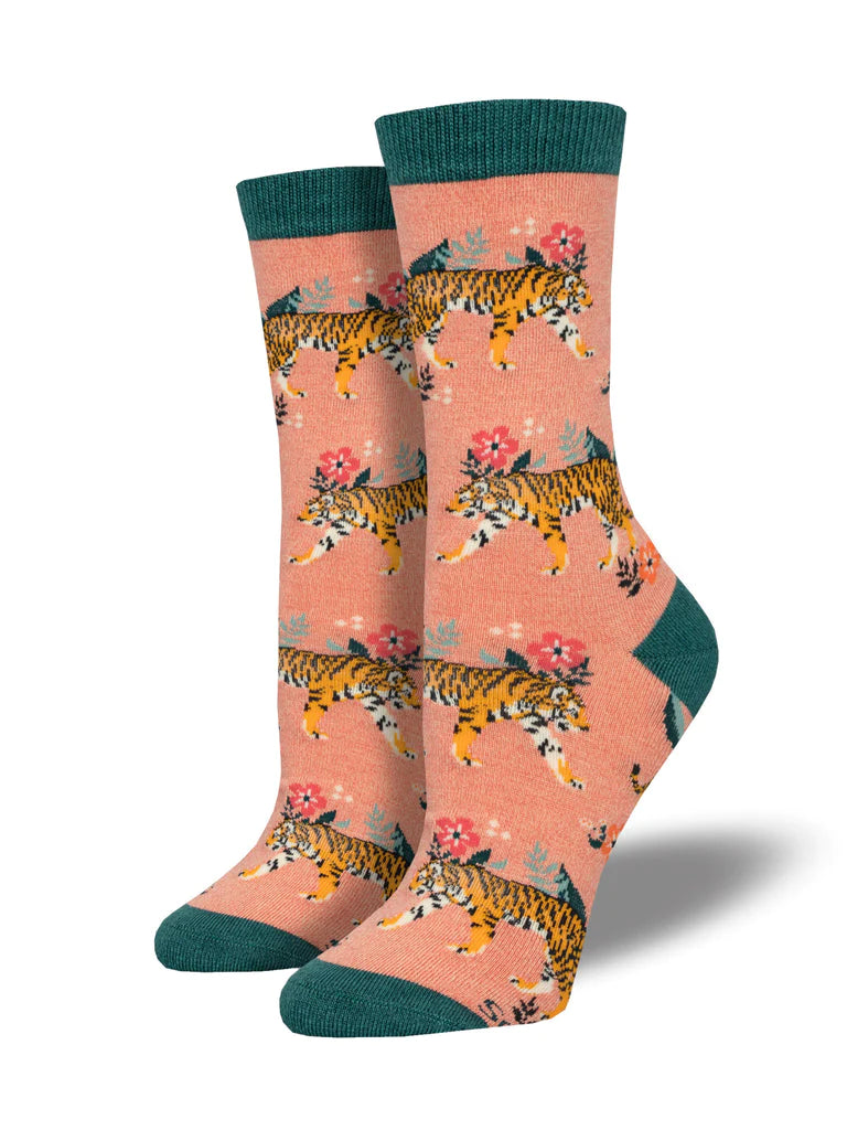 Women's Bamboo "Tiger Floral" Socks